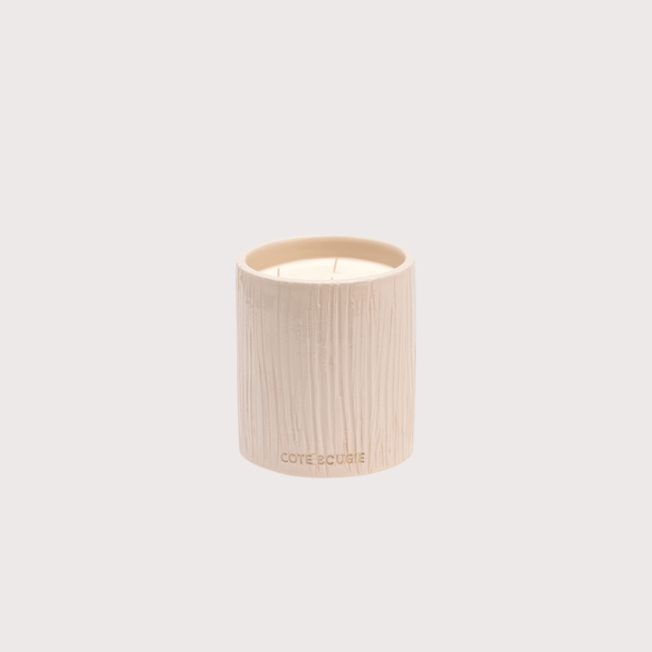 Ribbed White Ceramic Candle by Côté Bougie at White Label Project