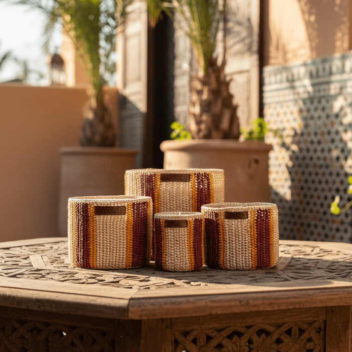 Rim Raffia Scented Candle by Côté Bougie at White Label Project
