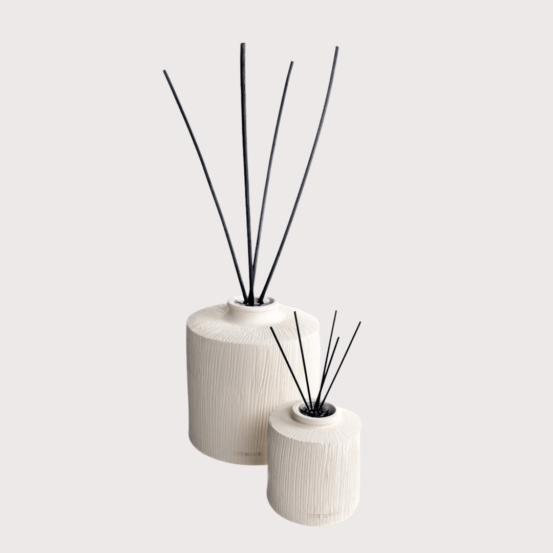 White Ribbed Ceramic Reed Diffuser by Côté Bougie at White Label Project
