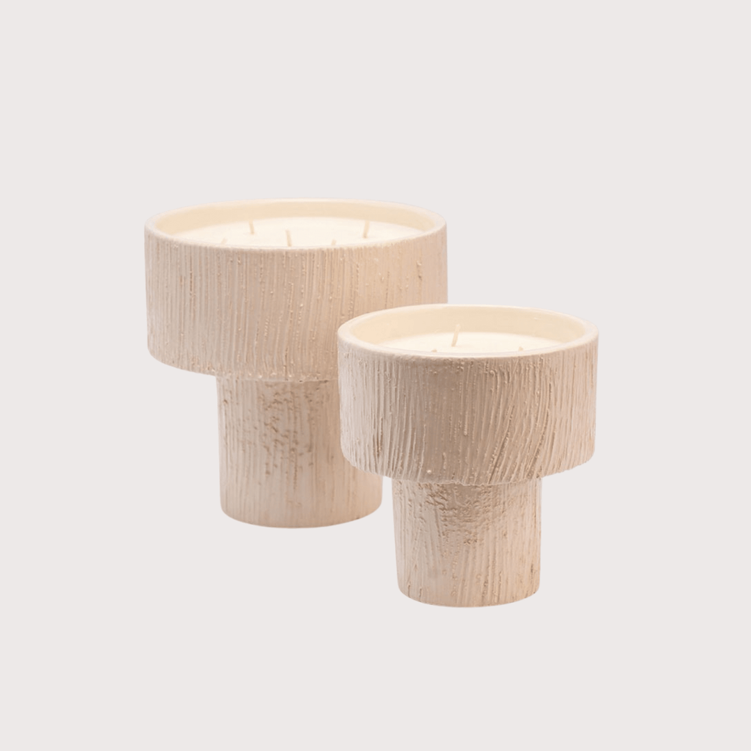 White Ribbed Coupe Candle by Côté Bougie at White Label Project
