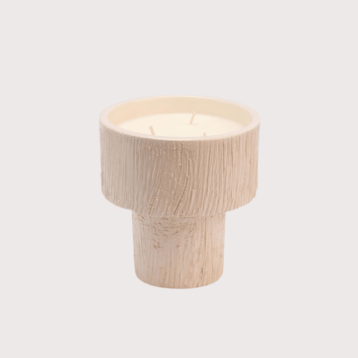 White Ribbed Coupe Candle by Côté Bougie at White Label Project