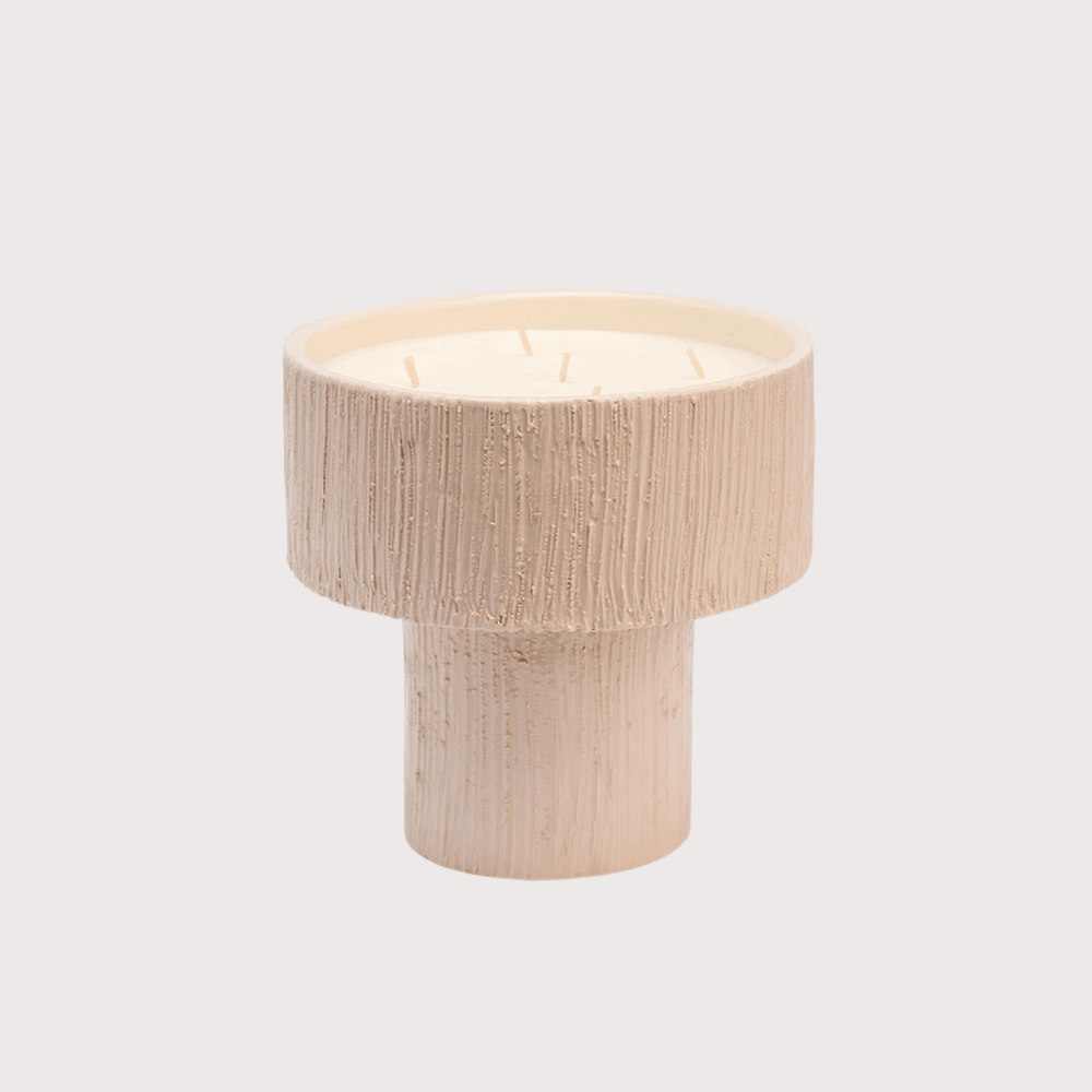 White Ribbed Coupe Candle by Côté Bougie at White Label Project