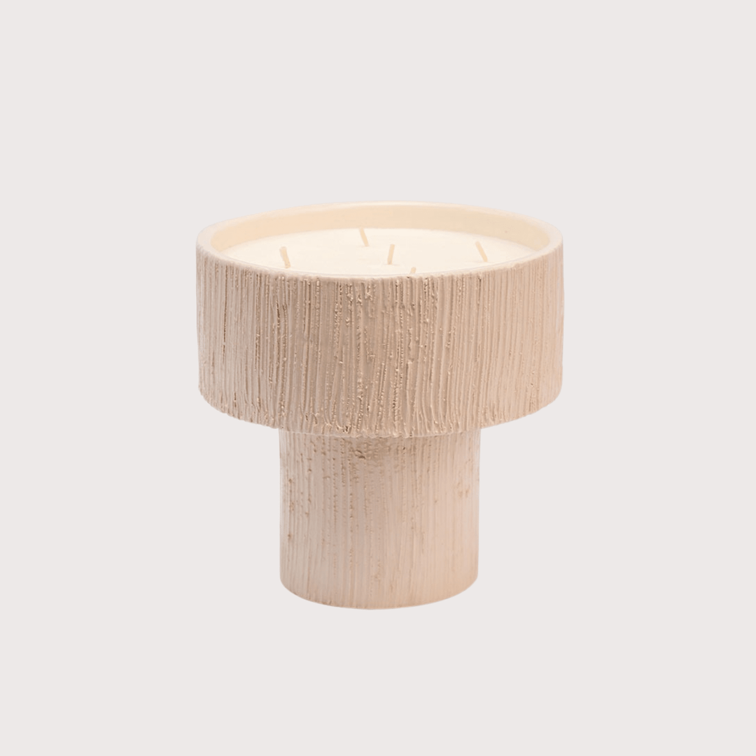 White Ribbed Coupe Candle by Côté Bougie at White Label Project