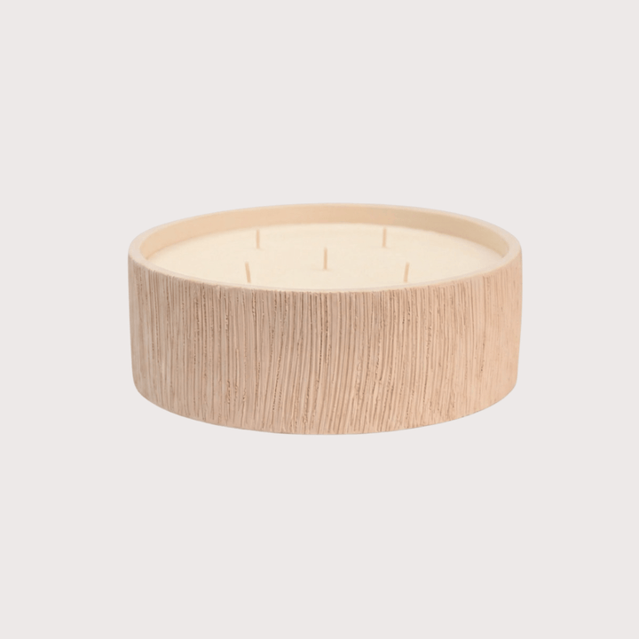 White Ribbed Flat Candle by Côté Bougie at White Label Project