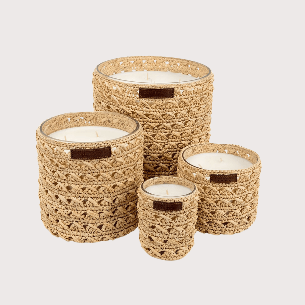 Zina Raffia Scented Candle by Côté Bougie at White Label Project