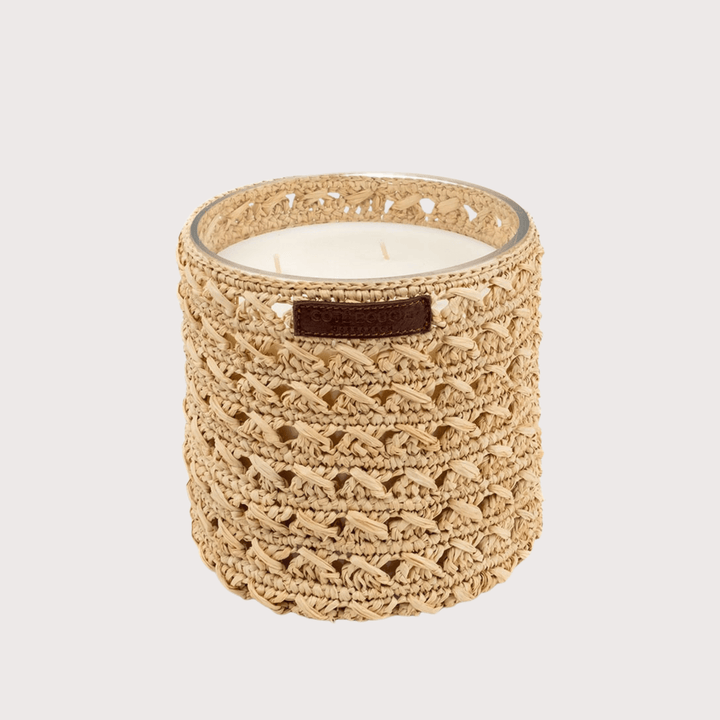 Zina Raffia Scented Candle by Côté Bougie at White Label Project