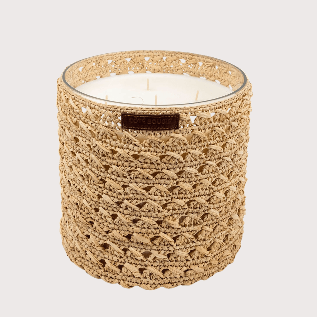 Zina Raffia Scented Candle by Côté Bougie at White Label Project