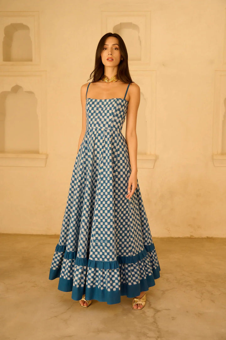 Checkmate Dress - Blue by De Castro at White Label Project