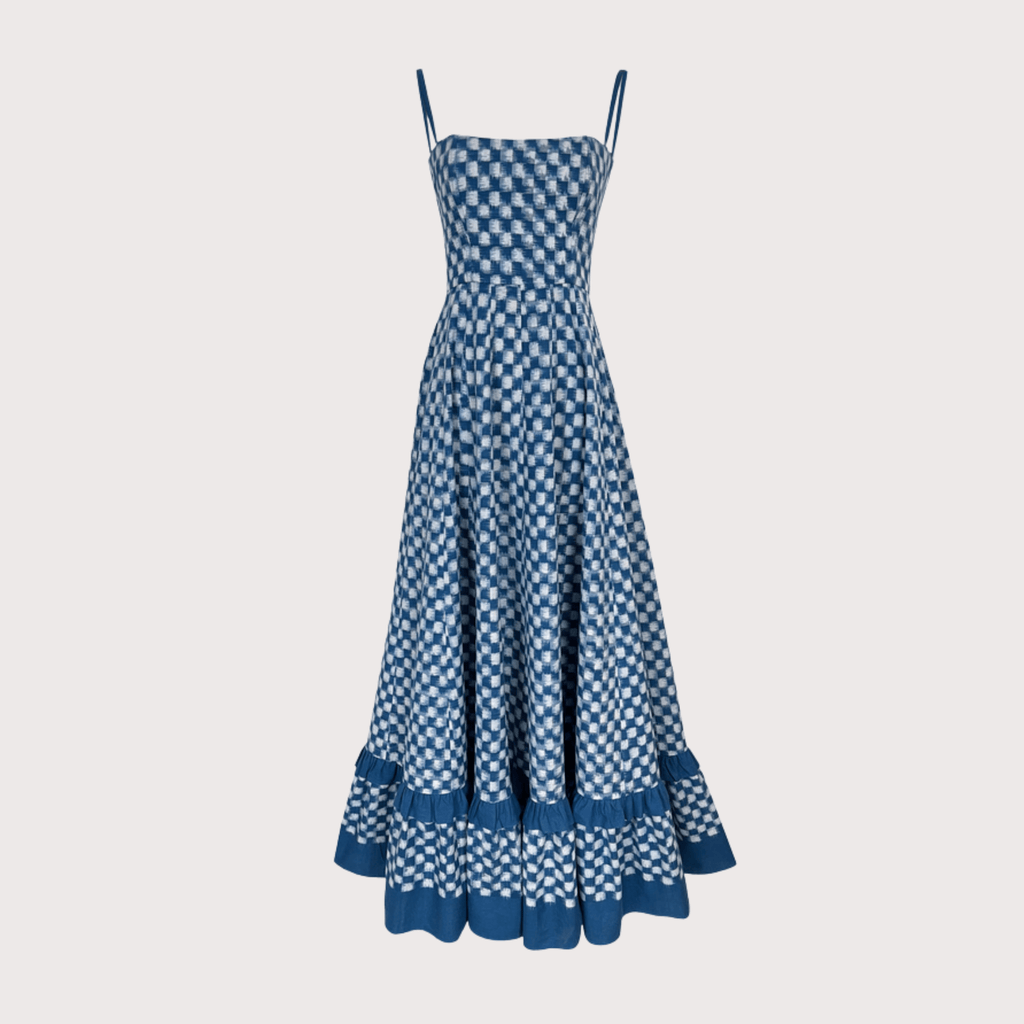 Checkmate Dress - Blue by De Castro at WLP White Label Project Checkmate Dress - Blue by De Castro at WLP White Label Project