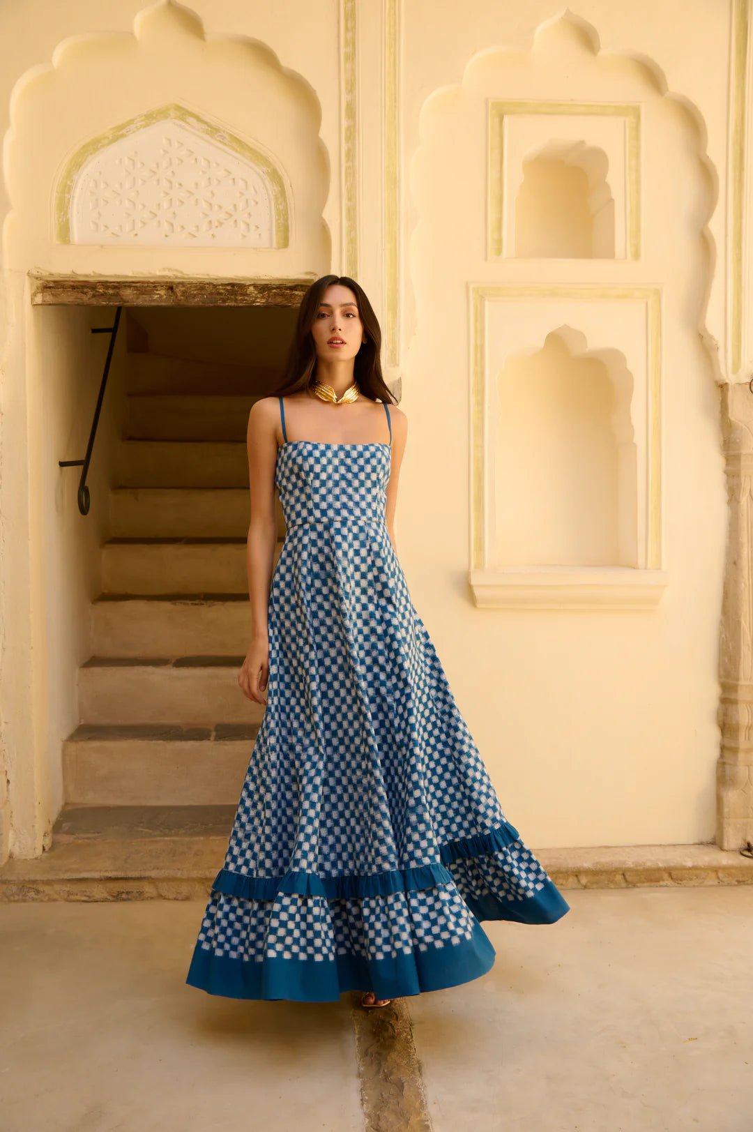 Checkmate Dress - Blue by De Castro at White Label Project