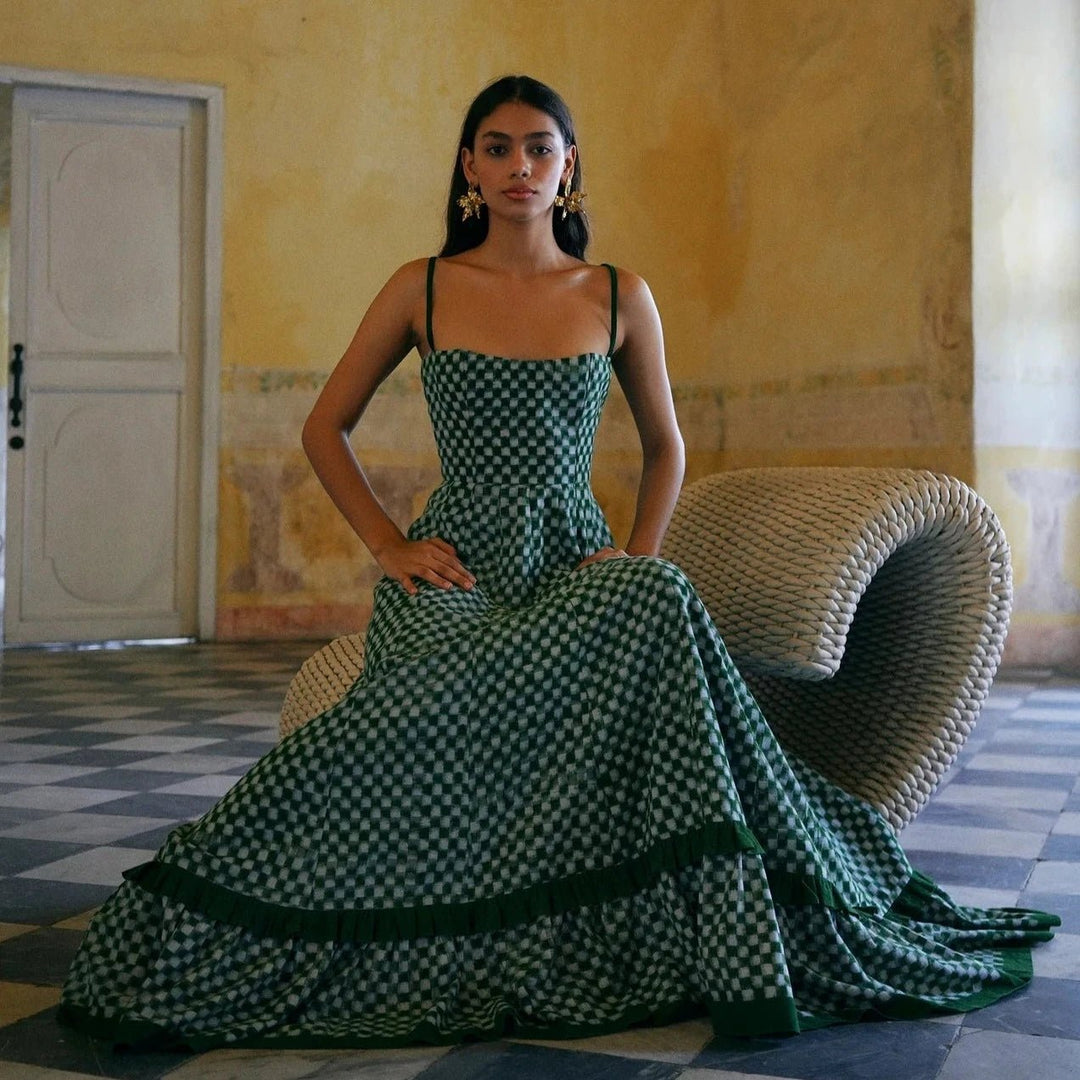 Checkmate Dress - Green by De Castro at WLP – White Label Project Checkmate Dress - Green by De Castro at WLP – White Label Project