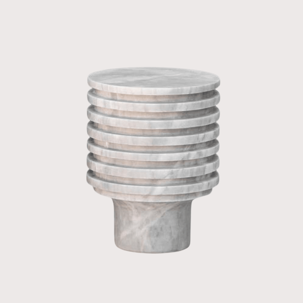 Engrane 2 Side Table - Travertine by ENTE arte.objeto at White Label Project