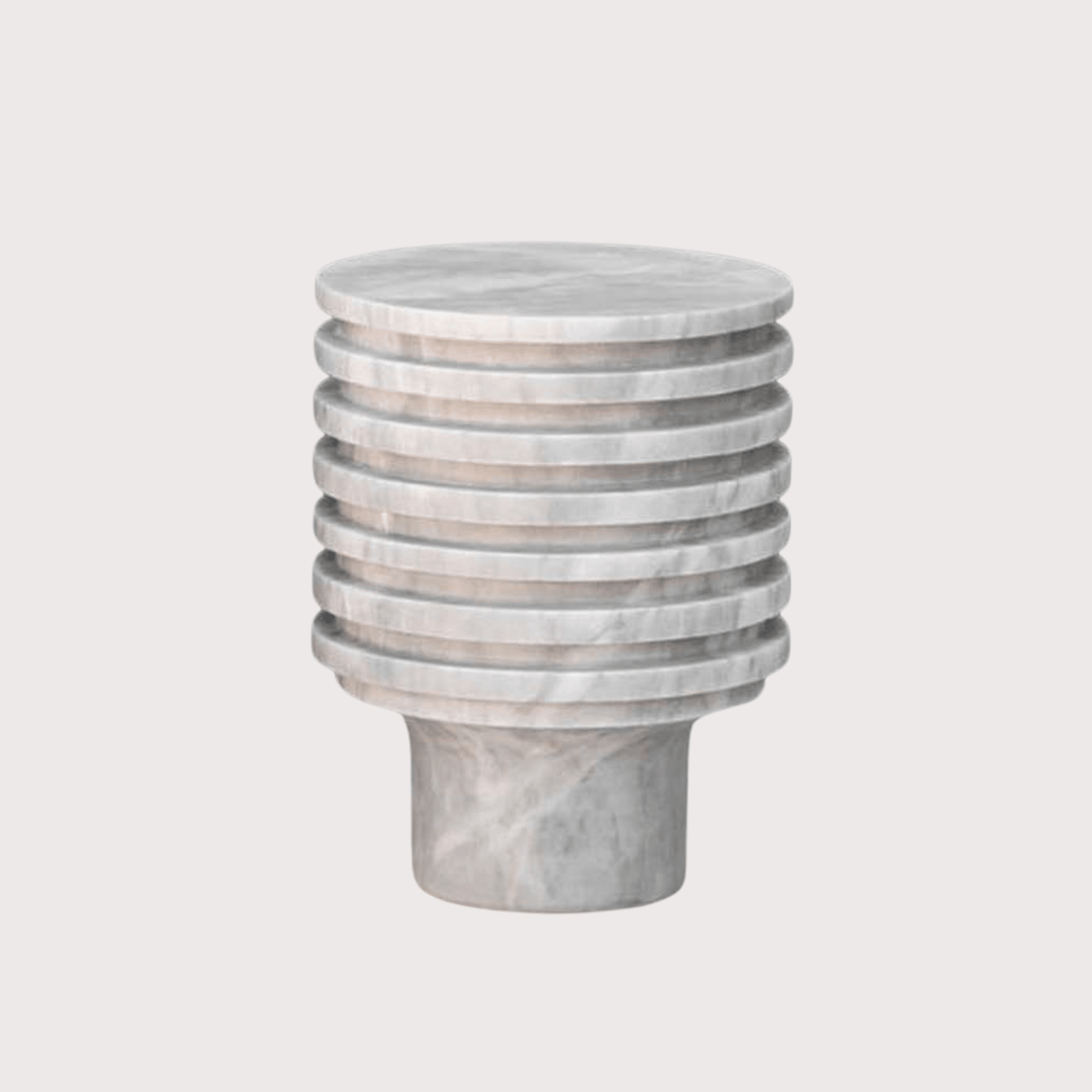 Engrane 2 Side Table - Travertine by ENTE arte.objeto at White Label Project