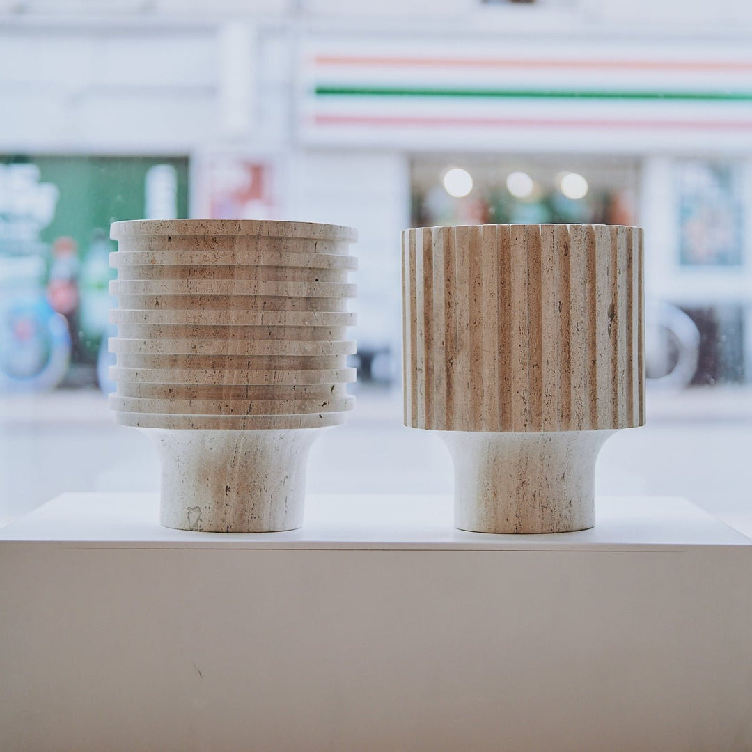 Engrane 2 Side Table - Travertine by ENTE arte.objeto at White Label Project