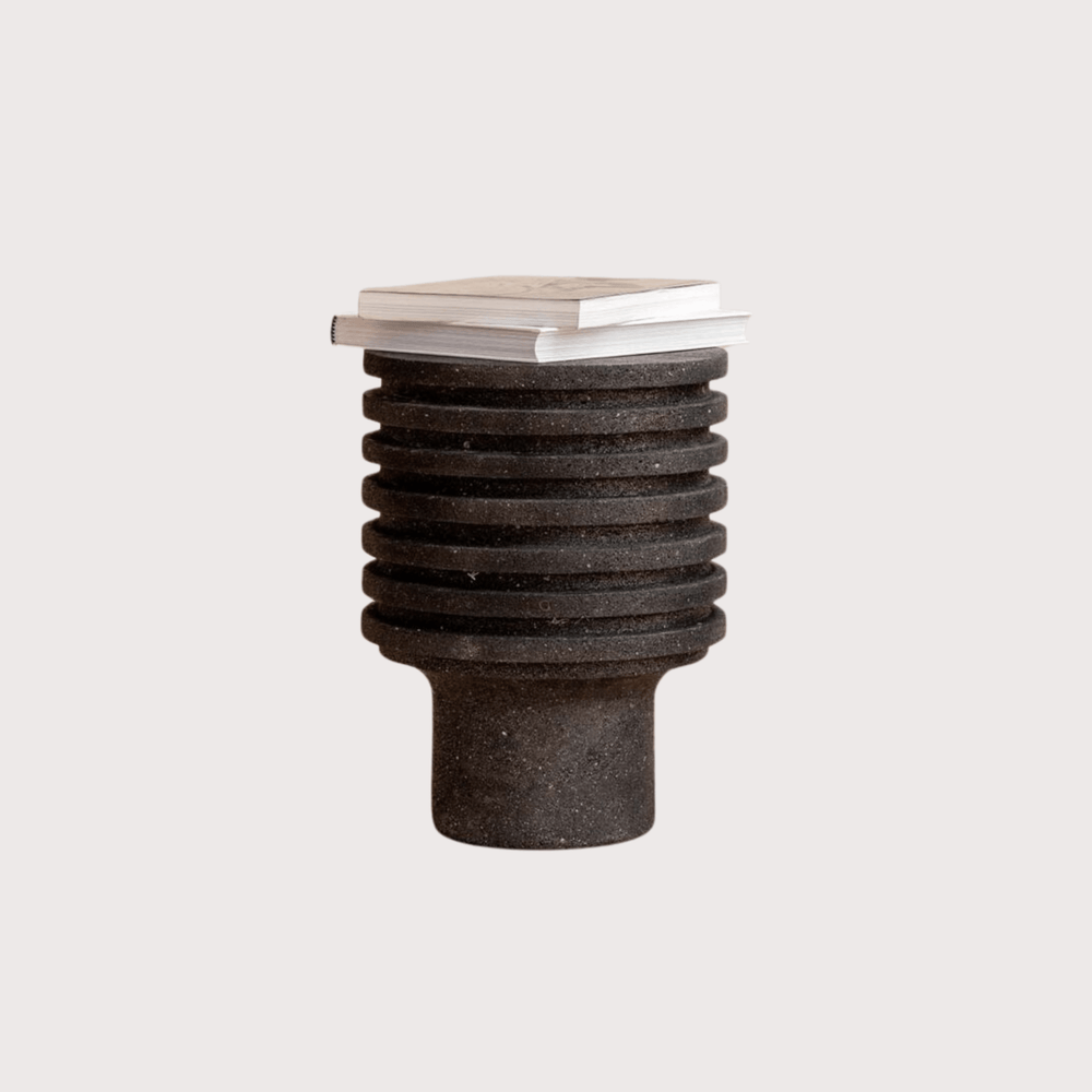 Engrane 2 Side Table - Volcanic Stone by ENTE arte.objeto at White Label Project