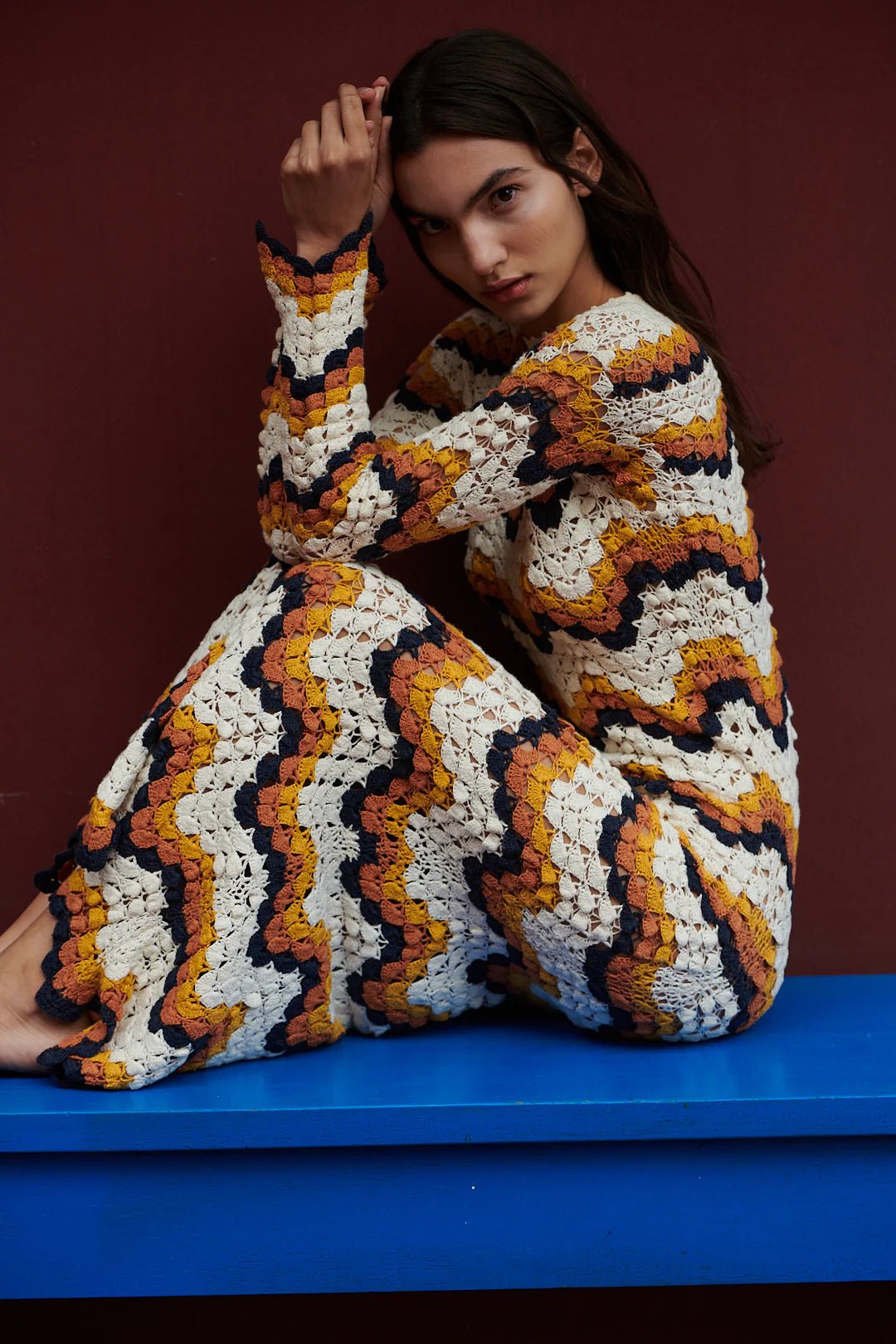 Abanico Dress - Orange - Ivory by ESCVDO at White Label Project