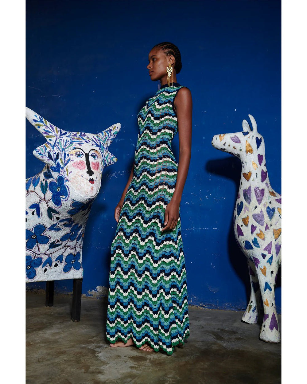 Amazonas Maxi Dress - Blue - Green by ESCVDO at White Label Project