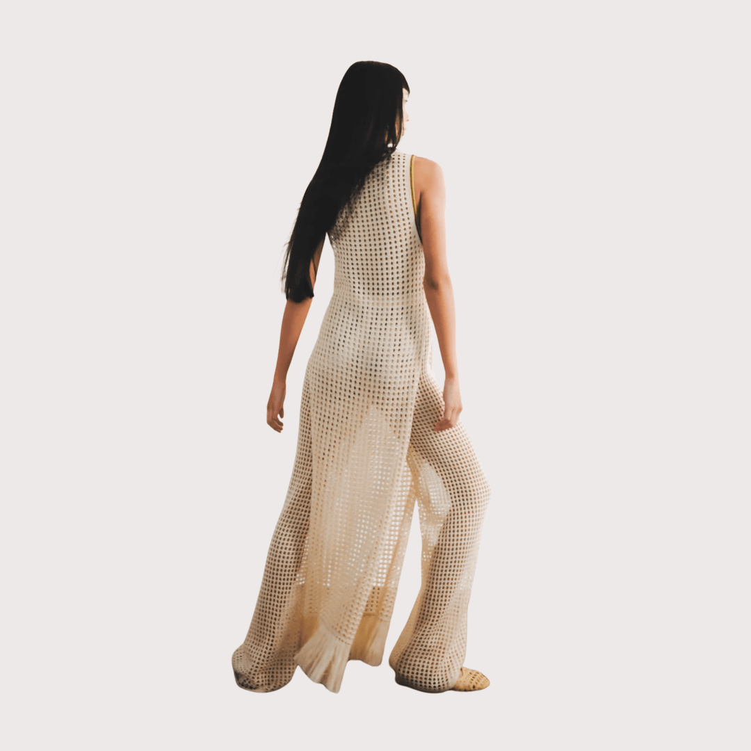 Atuq Knitted Vest Dress - Ivory by ESCVDO at White Label Project
