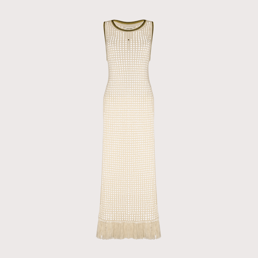 Atuq Knitted Vest Dress - Ivory by ESCVDO at White Label Project