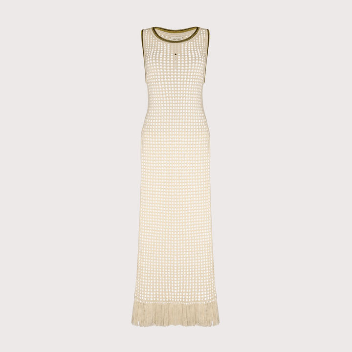 Atuq Knitted Vest Dress - Ivory by ESCVDO at White Label Project