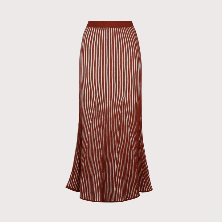 Guayaquil Skirt - Brown - Ivory by ESCVDO at White Label Project