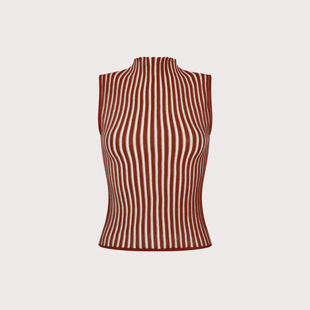 Guayaquil Top - Brown - Ivory by ESCVDO at White Label Project