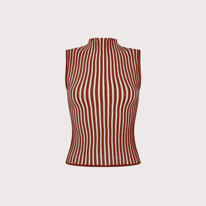 Guayaquil Top - Brown - Ivory by ESCVDO at White Label Project