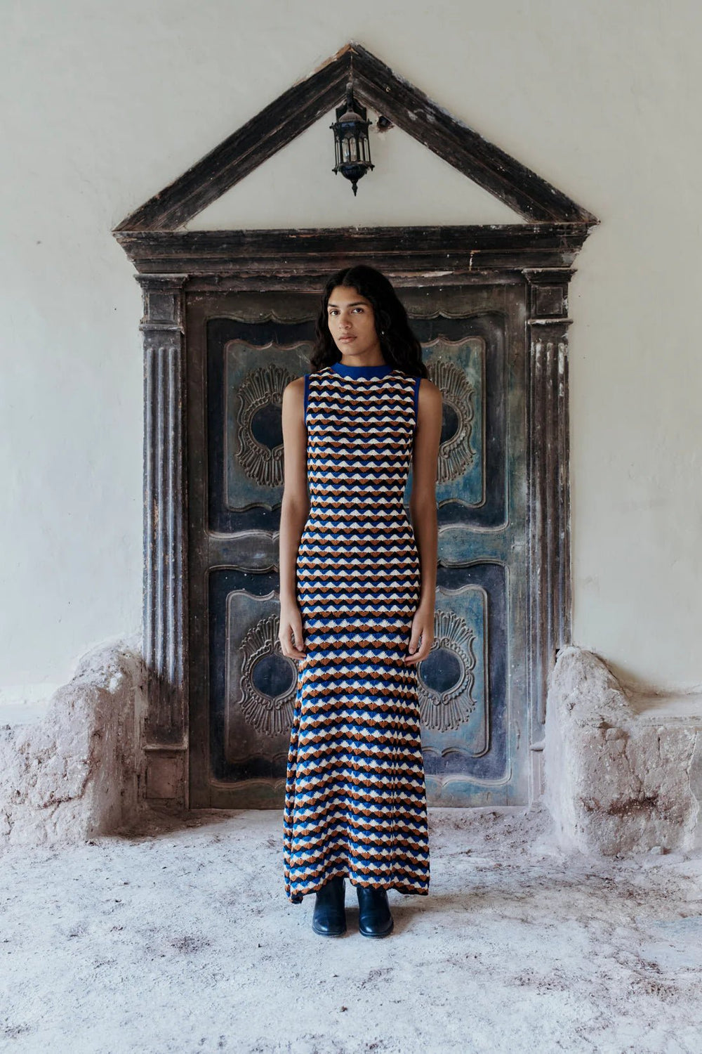 Huandoy Sleeveless Maxi Dress - Electric Blue - Tobacco by ESCVDO at White Label Project