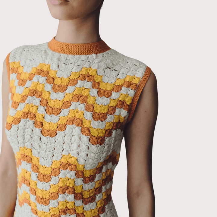 Huayna Crochet Maxi Dress - Yellow/Orange by ESCVDO at White Label Project