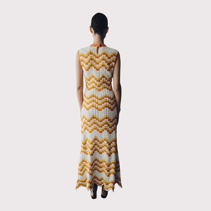 Huayna Crochet Maxi Dress - Yellow/Orange by ESCVDO at White Label Project