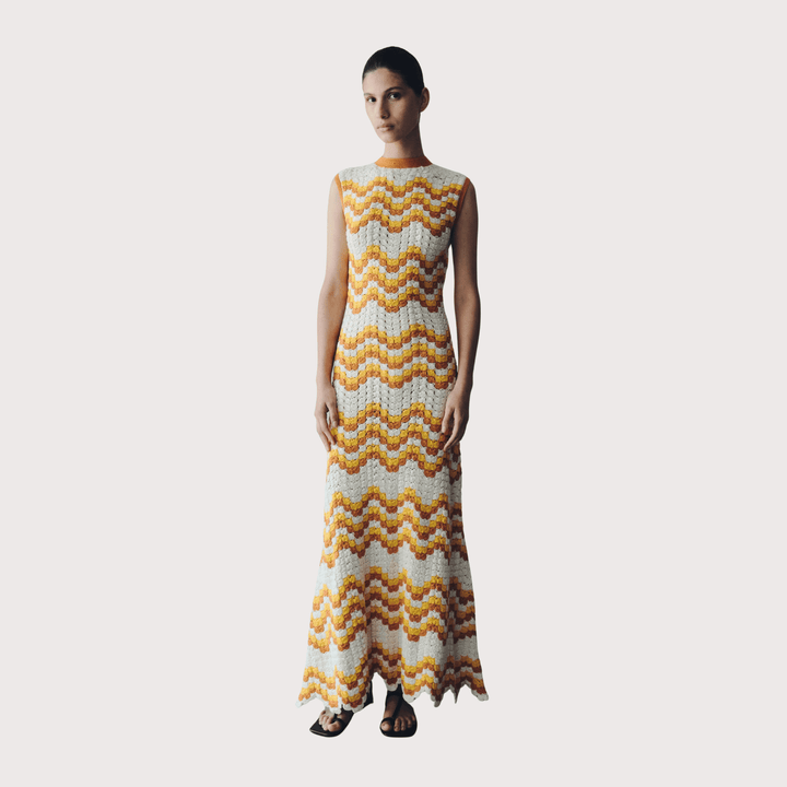 Huayna Crochet Maxi Dress - Yellow/Orange by ESCVDO at White Label Project