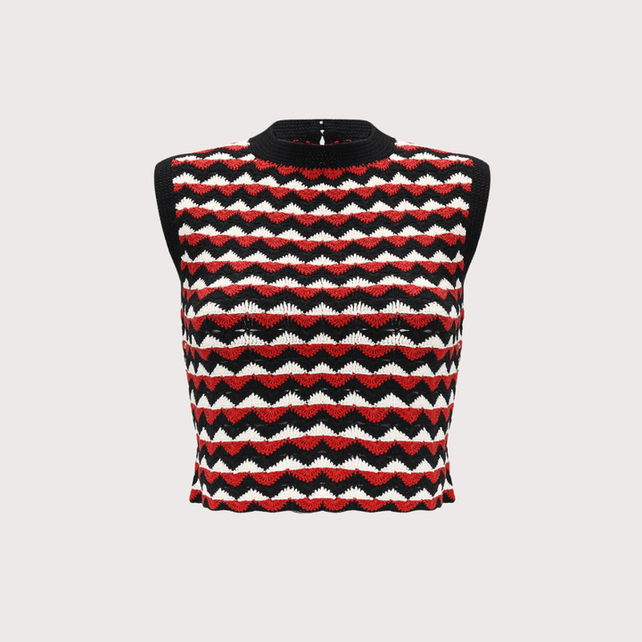 Kuntur Sleeveless Top - Burgundy - Ivory by ESCVDO at White Label Project