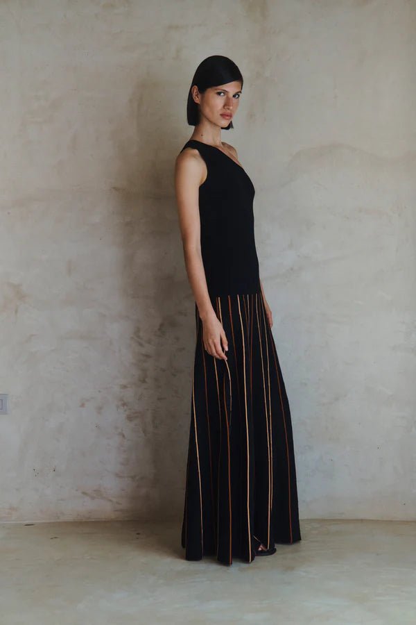 Manglar One Shoulder Maxi Dress - Black by Escvdo at White Label Project