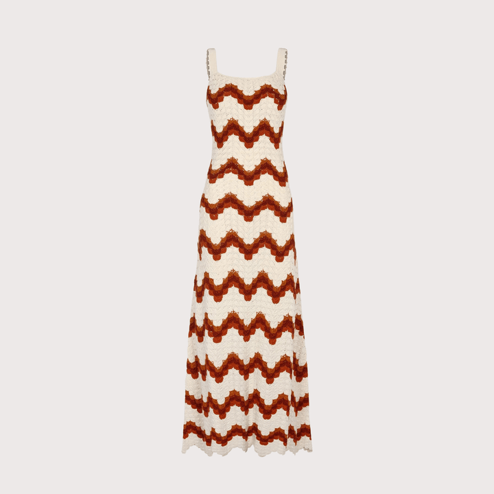 Marea Maxi Dress - Ivory/Tobacco by ESCVDO at White Label Project