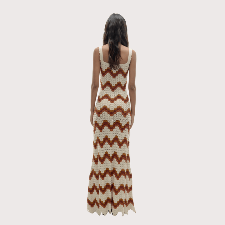 Marea Maxi Dress - Ivory/Tobacco by ESCVDO at White Label Project