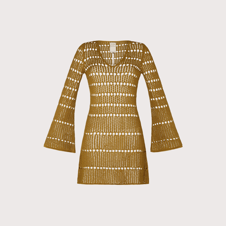 Mishi Knitted Mini Dress - Golden by ESCVDO at White Label Project