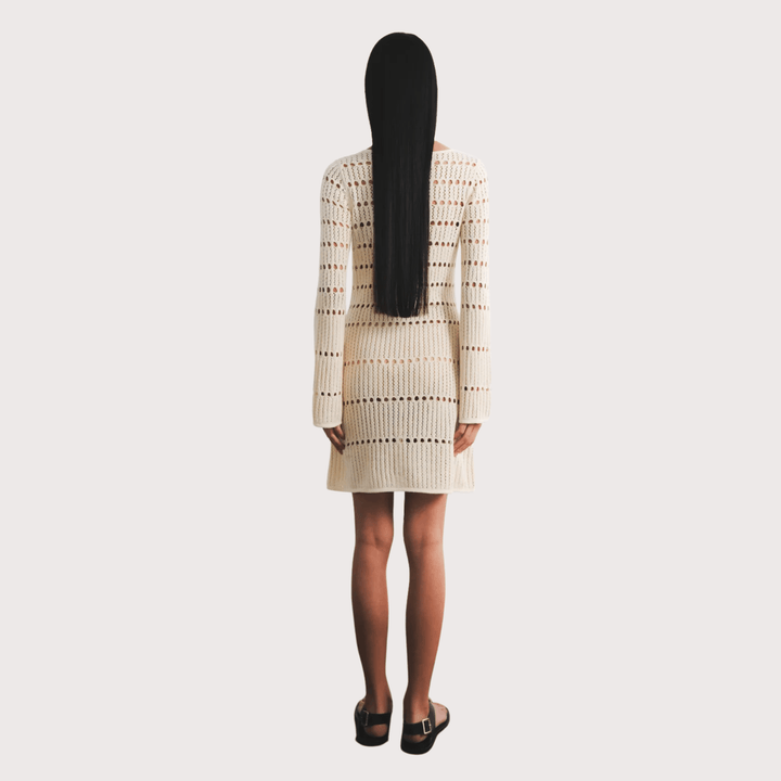 Mishi Knitted Mini Dress - Ivory by ESCVDO at White Label Project