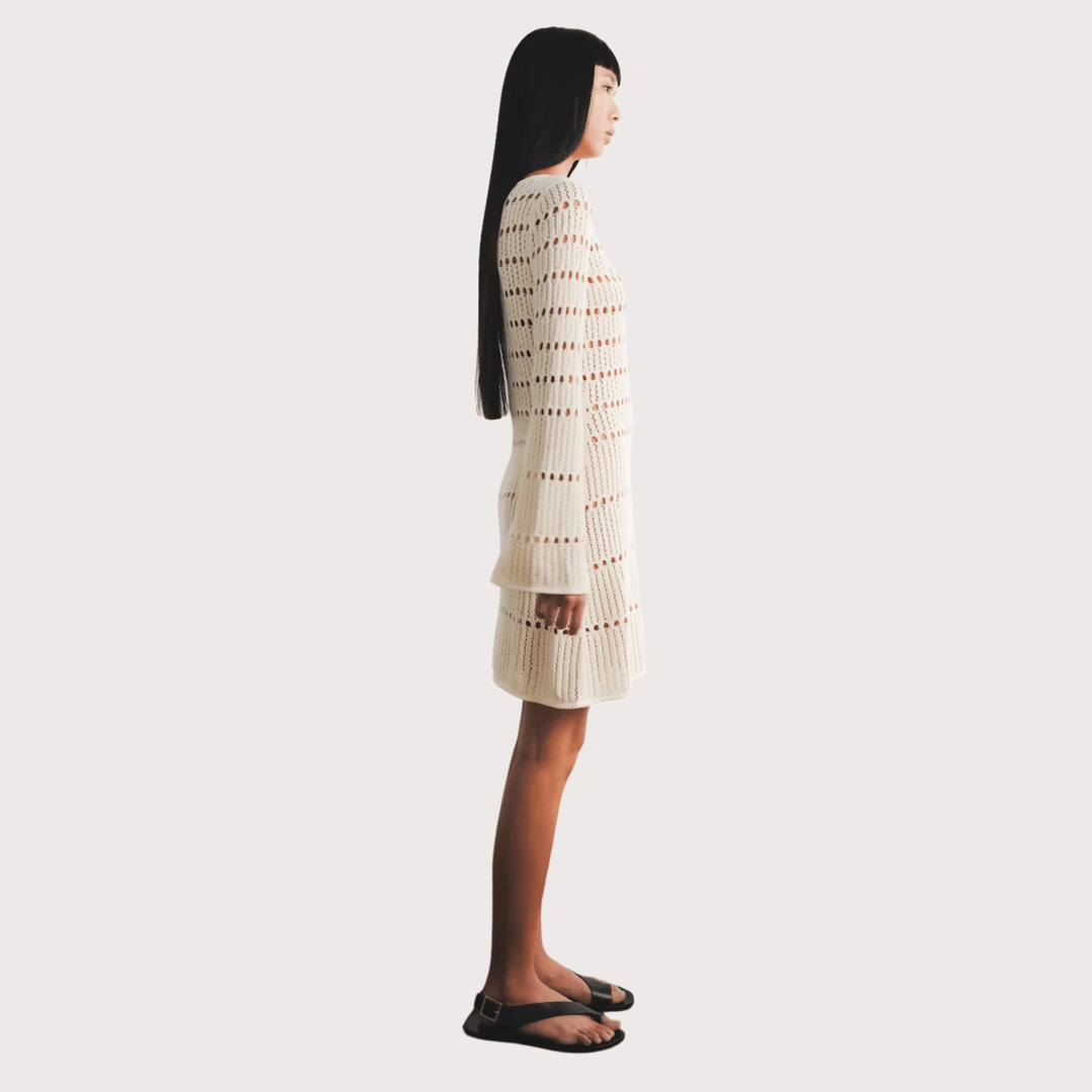 Mishi Knitted Mini Dress - Ivory by ESCVDO at White Label Project