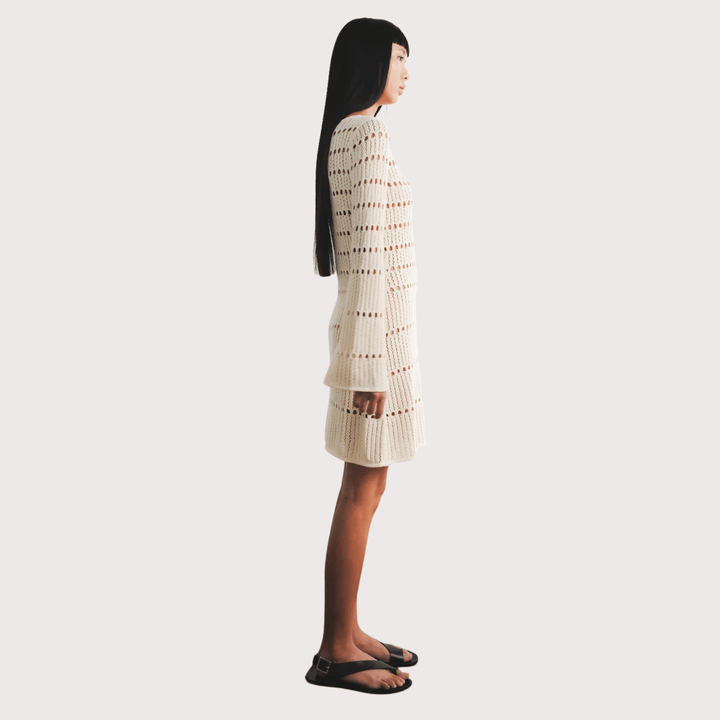 Mishi Knitted Mini Dress - Ivory by ESCVDO at White Label Project