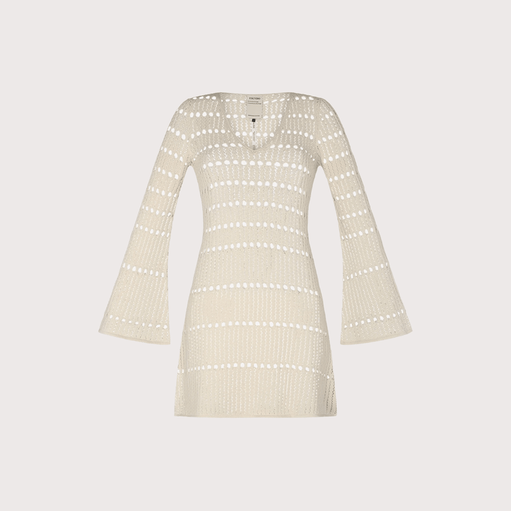 Mishi Knitted Mini Dress - Ivory by ESCVDO at White Label Project