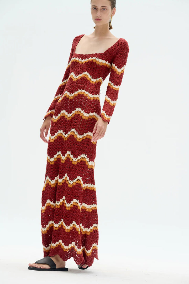 Sumac Maxi Dress - Burgundy by ESCVDO at White Label Project