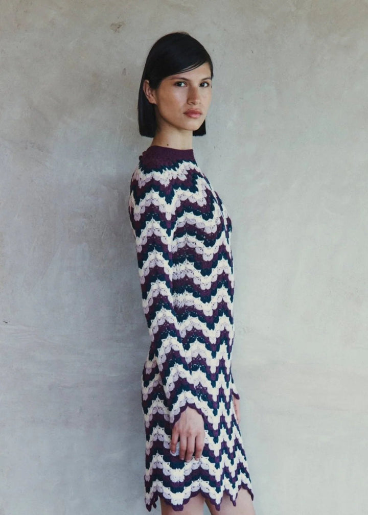 Victoria Mini Dress - Grape Blue by ESCVDO at White Label Project