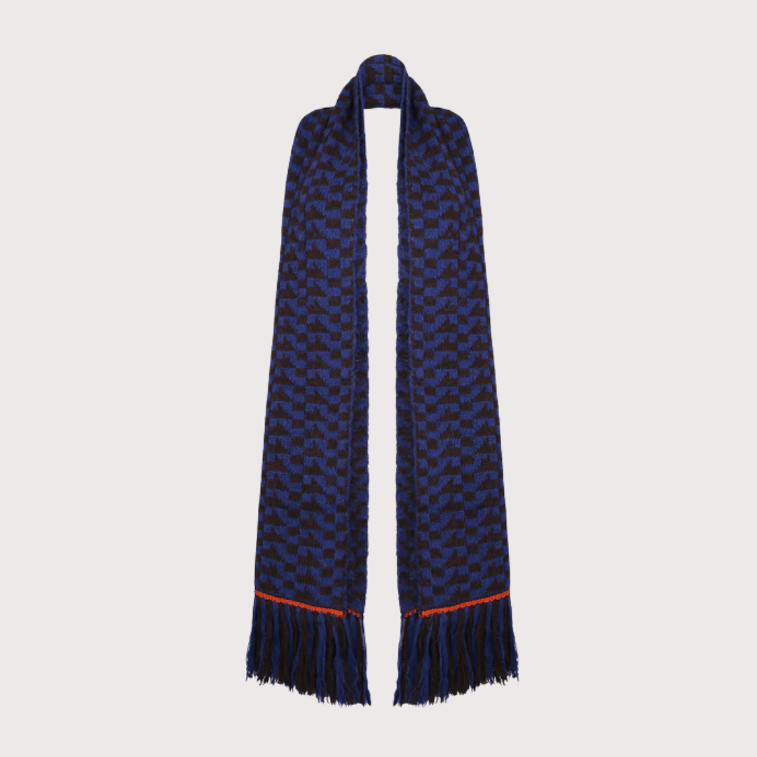 Vilcanota Scarf - Electric Blue, Chocolate, Orange by Escvdo at White Label Project