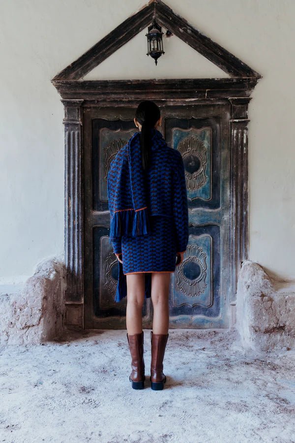 Vilcanota Sweater - Electric Blue, Chocolate, Orange by Escvdo at White Label Project