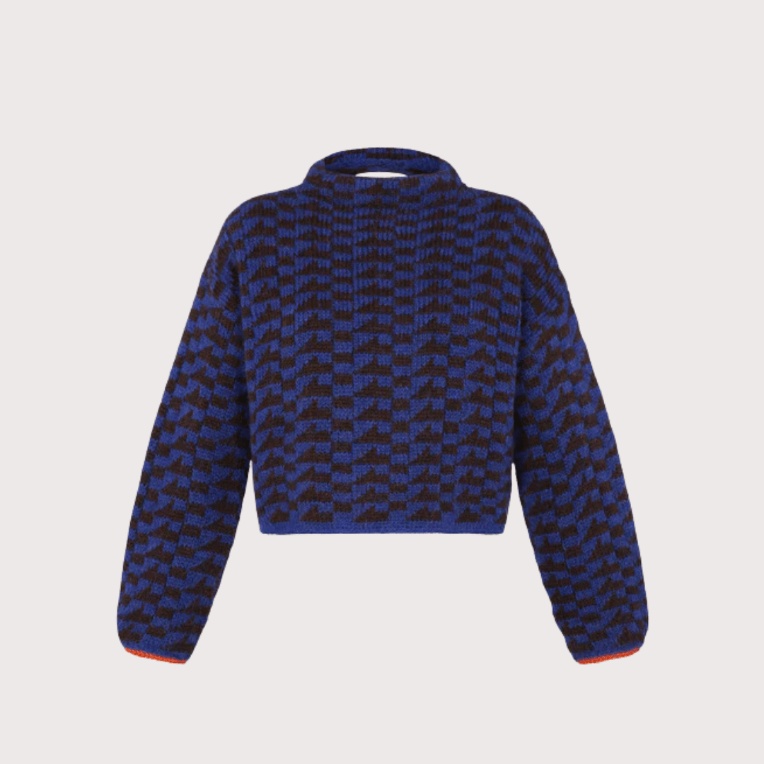 Vilcanota Sweater - Electric Blue, Chocolate, Orange by Escvdo at White Label Project