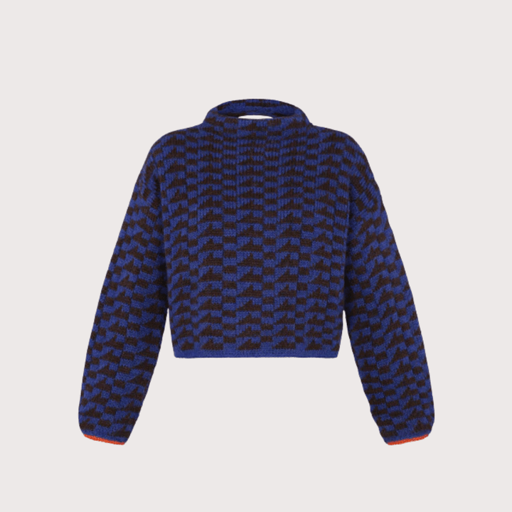 Vilcanota Sweater - Electric Blue, Chocolate, Orange by Escvdo at White Label Project