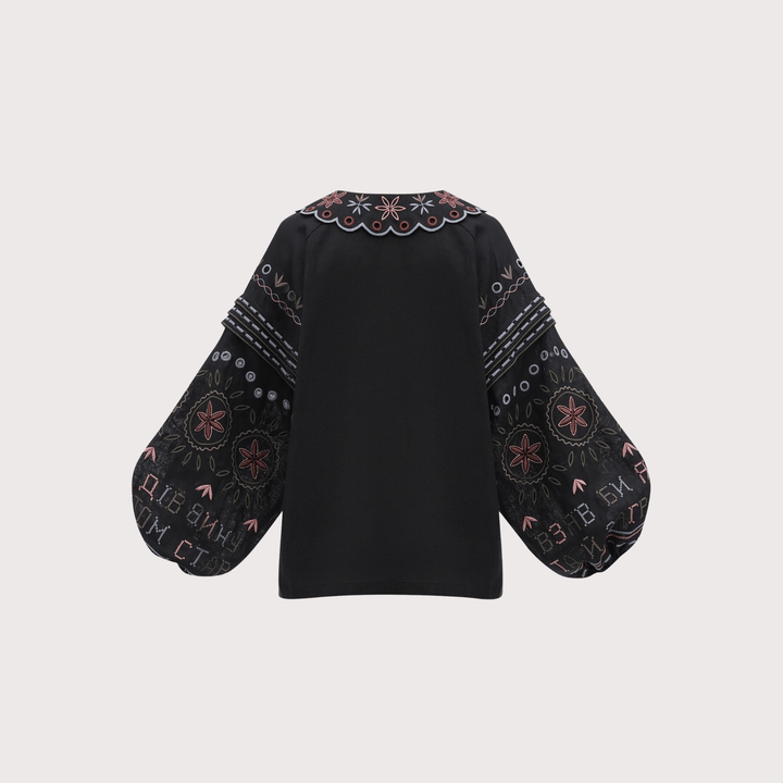 Bandura Temna Embroidered Jacket - Black by Etnodim at White Label Project