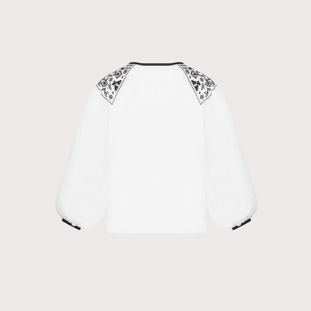 Izola Embroidered Shirt - White by Etnodim at White Label Project