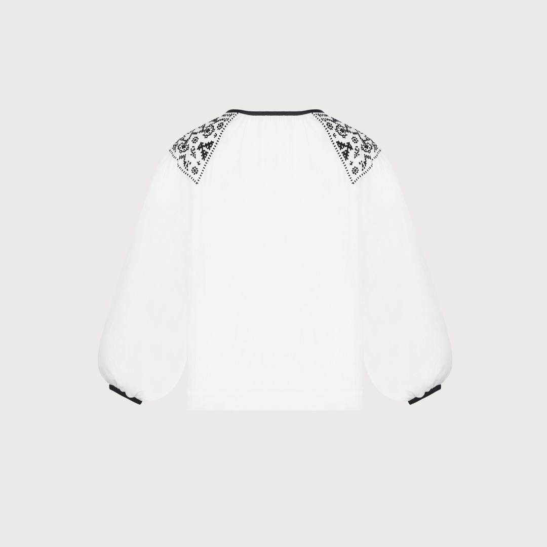 Izola Embroidered Shirt - White by Etnodim at White Label Project