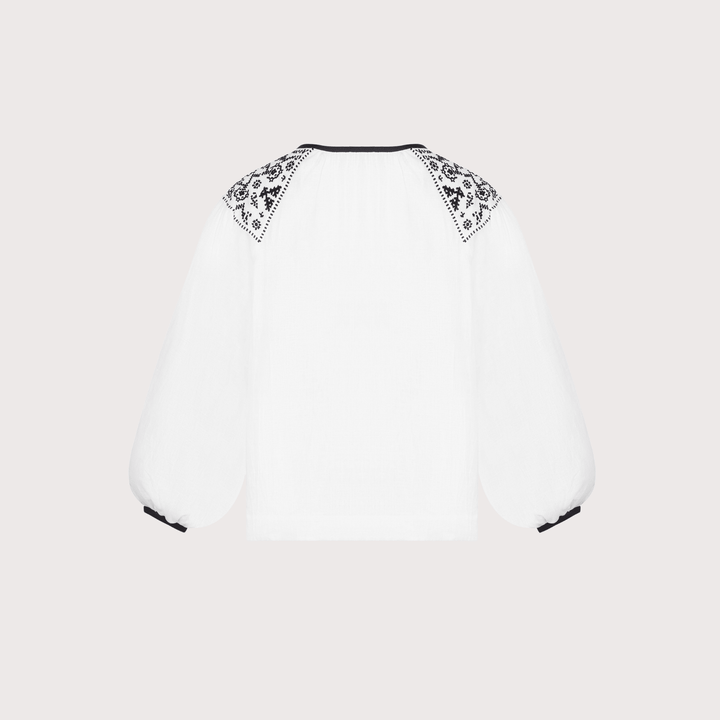 Izola Embroidered Shirt - White by Etnodim at White Label Project